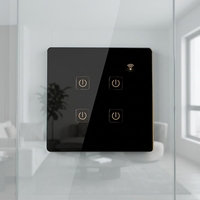 Interrupteur mural en verre trempé de 1,5 mm, design personnalisé, panneau de commande intelligent en verre