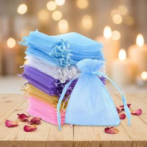 Sacs en organza brillant de couleur unie avec cordon de serrage, fabriqués en Chine, pour les cadeaux de mariage, les cosmétiques, les cadeaux et les bijoux - Product Image 4