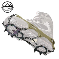 Lot de 14 pinces à pointes de glace antidérapantes, pour chaussures et bottes de randonnée, en acier inoxydable, version améliorée