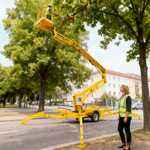 Elevador telescópico de pluma montado en remolque de 8-20M para mantenimiento de construcción Eslinga de cable de acero de 380V para hoteles minoristas - Product Image 6