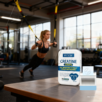 Bandes de créatine orales à dissolution naturelle personnalisées, bandes de créatine naturelle à film mince, complément alimentaire pour le soutien musculaire