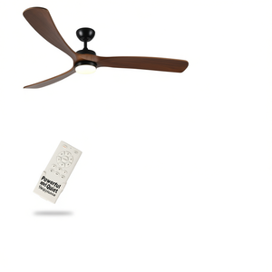Ventilateur de plafond moderne de 72 pouces avec 3 pales en bois, télécommande et lumière pour véranda, salon, chambre à coucher - Product Image 1
