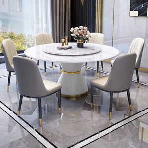 Soluzione da pranzo di lusso B2B | Tavolo rotondo in marmo, accenti d'oro | Con <span class=keywords><strong>Lazy</strong></span> <span class=keywords><strong>Susan</strong></span> | Ideale per case di lusso - Product Image 4