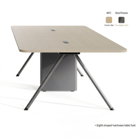 Ensemble de table et chaises de conférence exécutives en bois massif, couleur personnalisable, style moderne, pour hôtel commercial, salle de réunion, 8-10 personnes