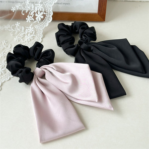 ที่คาดผมโบว์พร้อมโลโก้สั่งทำ ผ้าพันคอขายส่ง ยางรัดผมสีพื้น ผ้าผูกผมหางม้า ที่รัดผม อุปกรณ์เสริมสำหรับผู้หญิง - Product Image 2