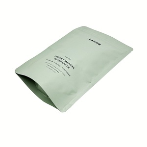 Custom Logo Printed Matte Finish Matcha Latte Powder Packaging Bag Throat Coat <strong>Green</strong> <strong>Tea</strong> Bags With Reusable Zipper - Product Image 4