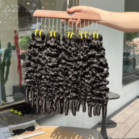 Mèches de cheveux brésiliens au crochet, vierges, double densité, sans perte, invisibles, grade 12A, pour tressage, couleur naturelle, ondulation naturelle
