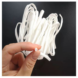 Bonne qualité tissu haute élastique Polyester boucle d'<span class=keywords><strong>oreille</strong></span> <span class=keywords><strong>noir</strong></span> et blanc bande élastique utilisation pour masque facial - Product Image 4
