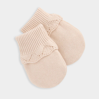 Conjunto de gorro y manoplas de punto de bebé de algodón 100%, accesorios bonitos y suaves
