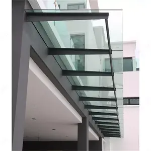 Outdoor stainless steel bracket glass awning canopy
