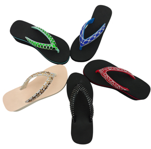 Giày sandal nữ đế xuồng cao đính đá pha lê mềm mại chống trơn đế <span class=keywords><strong>EVA</strong></span> thiết kế mới mùa hè bán buôn - Product Image 3