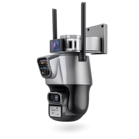 Kamera Keamanan Dome ICSEE Auto Tracking 8MP Lensa Ganda Audio Dua Arah Tenaga Surya Outdoor NVR Wireless Video Surveillance Harga Pabrik
