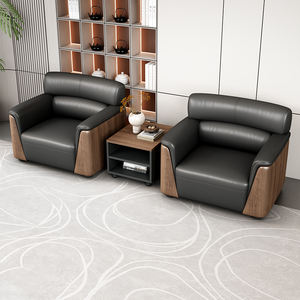 أريكة تنفيذية فاخرة عصرية ورفيعة اللون الرمادي الداكن ، كرسي كهربائي للمكتب ، أريكة مكتبية ذات مقعدين ، أريكة منحنية للمكتب - Product Image 4