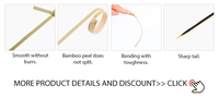 Produit populaire de gros brochette à boucles jetables en bambou
