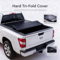 Bâche rigide pliable avec serrures pour benne de pick-up Nissan Frontier 2022-2024 Mitsubishi Triton Ram 1500 5ft 5.5ft 6ft 6.5ft