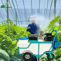 Chariot pulvérisateur électrique agricole pour le contrôle des parasites avec réservoir d'eau, chariot de pulvérisation pour ferme et serre