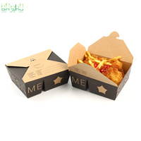 Boîtes à emporter en carton ondulé personnalisées en gros, contenants alimentaires jetables en papier kraft avec languette de fermeture pour l'emballage des restaurants