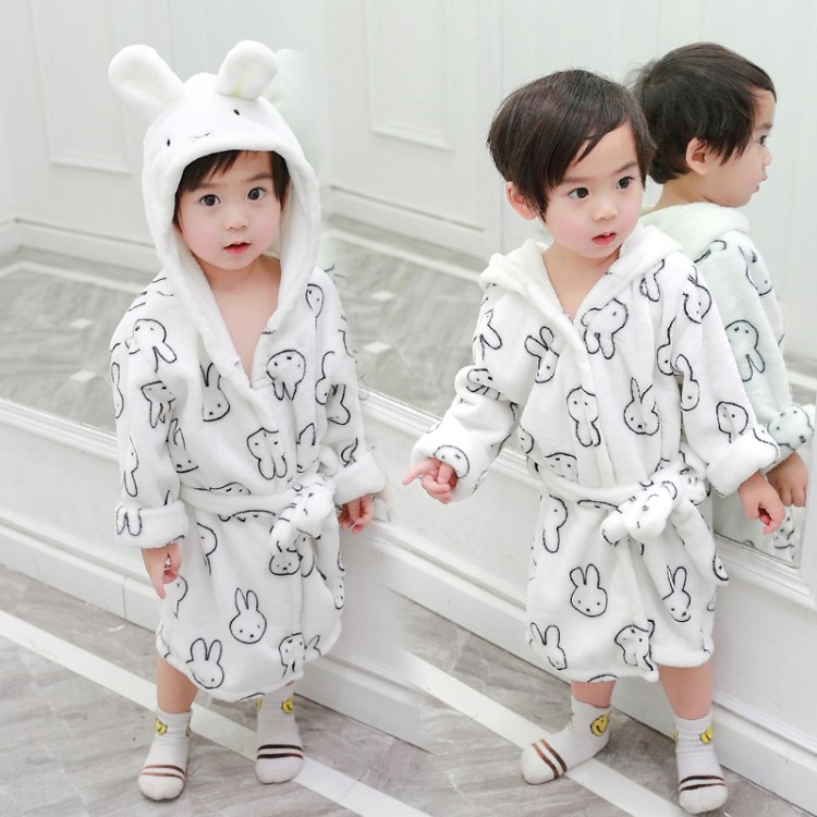Оптовая продажа, детский банный халат, детская одежда для сна, хлопковый фланелевый Быстросохнущий детский банный халат, удобный детский халат