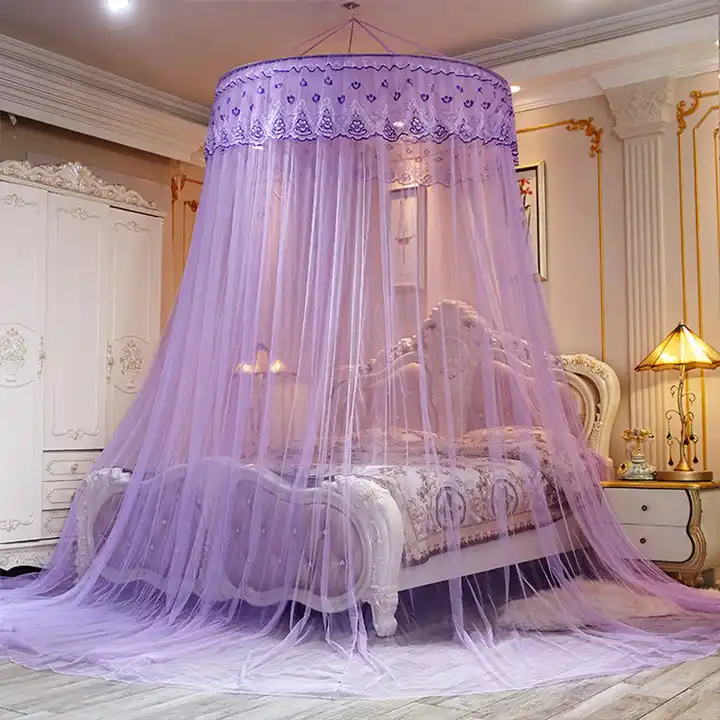 Adult Folded Mosquito Net Palace Suspended Foldable Queen Bed Hanging Circle  Dome Mosquito Net Ceiling Mosquito Net