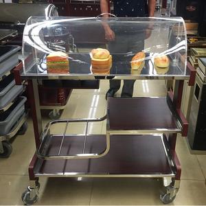 Carrito de Repostería de Acero Inoxidable C-27 con 3 Niveles, Tapa Abatible y Ruedas para Pasteles, Tartas y Panadería - Product Image 5