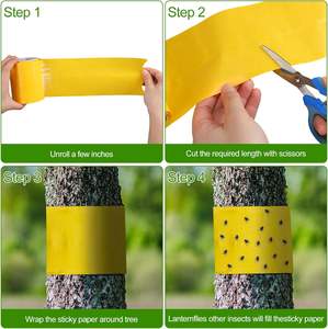 ม้วนเทปดักแม<span class=keywords><strong>ลง</strong></span>ติดต้นไม้ติดในชุมชนและสวนต้นไม้สีเหลืองกับดักแมลงวัน - Product Image 5