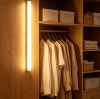 Lampe LED à détecteur de mouvement pour armoire, alimentée par piles, idéale pour couloir, chambre, escalier, placard – à placer n'importe où