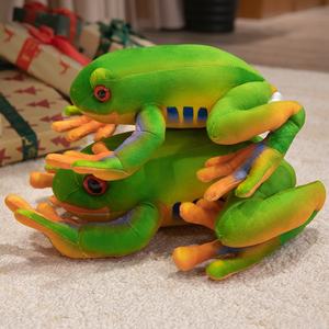 Recién llegado, rana de simulación de peluche, Animal relleno, Animal de zoológico, juguete, regalo de fiesta de cumpleaños, juguete de Animal de rana realista suave - Product Image 6