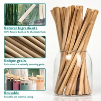 Pailles à boire en bambou réutilisables emballées individuellement et écologiques personnalisées pailles en bambou jetables compostables Boba