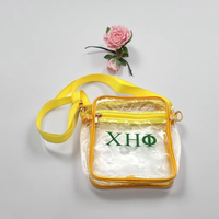 Sac bandoulière quotidien personnalisable avec logos de lettres grecques de sororité, étanche, léger et portable avec fermeture éclair