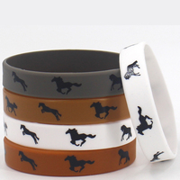 Prix d'usine en gros en stock Bracelet en silicone à motif de cheval Bracelet en silicone souple imprimé