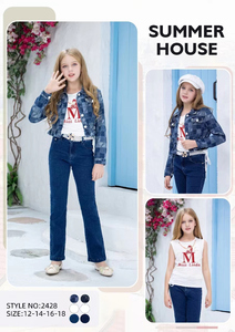 Vêtements pour enfants en gros, de 4 à <span class=keywords><strong>12</strong></span> <span class=keywords><strong>ans</strong></span>, ensembles de trois pièces en jean, fabricant de vêtements pour enfants, ensembles de vêtements pour filles personnalisés - Product Image 3