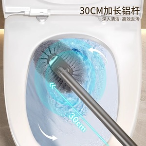 Toilet Brush Set With Holder Rectangular Durable Long Handle Ergonomic For Bathroom Cleaning - Product Image 4