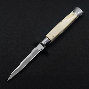 Cuchillo plegable portátil profesional padrino herramienta de supervivencia de acero 440 mango de resina Botón de cambio de hoja DIY grado OEM - Product Image 6