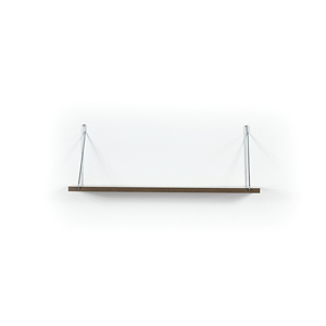 Floating Wall Shelf With Metal <b>Bracket</b> Single Shelf For Books White Chrome - Product Image 4