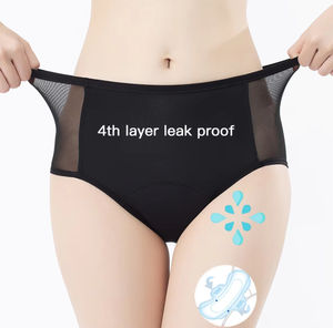 Culotte Menstruelle Taille Haute Grande Taille Sous-Vêtement Physiologique Absorbant Culotte Périodique pour Femme en Maille 4 <span class=keywords><strong>Couches</strong></span> - Product Image 1