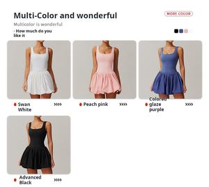 户外跑步健身网球的女式二合一防透明运动连衣裙仿设计 - Product Image 5