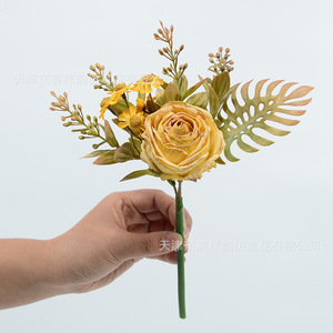 Bouquet de roses artificielles Dongchen Crafts, 10cm-30cm, arrangement de fleurs en soie pour décoration de mariage - Product Image 2
