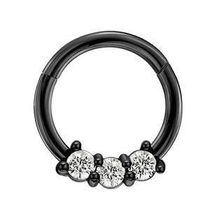 Anneau de nez de style européen avec incrustation de zircon, en acier inoxydable, design à ouverture sans soudure, pour bijoux de piercing tendance pour les fêtes - Product Image 5