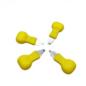 Juego de herramientas raspadoras, 4 piezas, mango amarillo, acero al carbono de alta calidad, para reparación de relojes y uso doméstico - Product Image 1