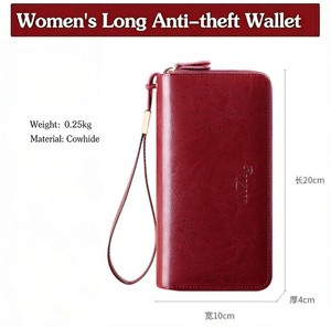 <span class=keywords><strong>Portafoglio</strong></span> Vintage con Protezione RFID per <span class=keywords><strong>Donna</strong></span> in Vera Pelle con Chiusura a Cerniera Blocco RFID <span class=keywords><strong>Portafoglio</strong></span> Lungo con Cinturino da Polso Staccabile (<span class=keywords><strong>Rosso</strong></span>) - Product Image 3