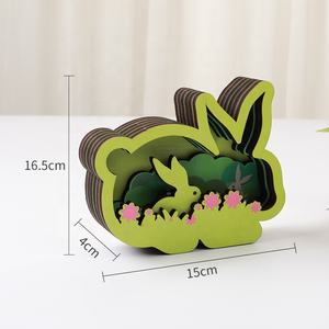 Decorazioni Creative per intaglio del legno di oggetti d'arte animali in legno decorazioni per la casa desktop multistrato per intagliare il legno - Product Image 5