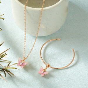 Children Bohemia XOXO Gold Plated Christian Butterfly Jewelry <b>Set</b> Necklace <b>Bracelet</b> <b>Earring</b> <b>Set</b> Party Gift - Product Image 3