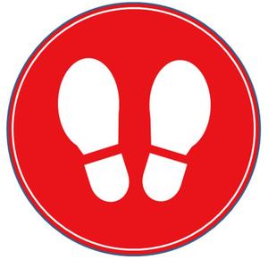 Adesivo di sicurezza in vinile adesivo per segnalazione di posizione, 40 cm, rosso - Product Image 1