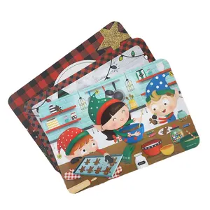 Manufacturers Supply PP Plastic Placemat Spot Animation Cartoon Table Heat Insulation Mat Rectangular Non-slip Table Mat