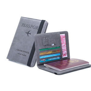 Funda de Pasaporte Personalizada de Cuero PU con RFID, Tarjetero y Cartera con Patrón de Letras, Organizador de Viaje para Pasaporte - Product Image 1