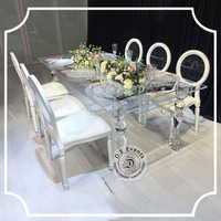 Neues Design Moderne Transparente Event Party Kristall Acryl Ess- und Hochzeitstafel