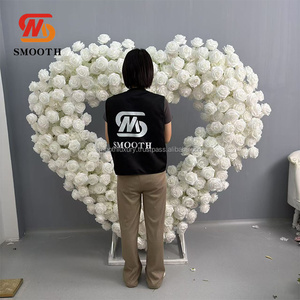 ดอกไม้ปลอมรูปหัวใจสีขาวเรียบ5ft 1.5เมตรตกแต่งงานแต่งงานแบบสร้างสรรค์งานปาร์ตี้ตกแต่งรูปหัวใจ - Product Image 2