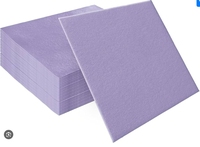 Serviettes en papier jetables Airlaid pour fêtes de cuisine, 50 pièces, 16x16 pouces, serviettes imprimées violettes pour dîners et événements