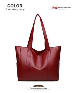 Bolso de Hombro Versátil de Gran Capacidad, Bolso Tote de Cuero Suave Vintage para el Trabajo y las Compras, Bolso Minimalista con Bolsillos Laterales - Product Image 6