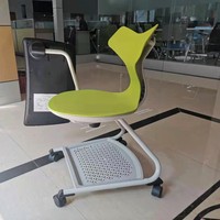 Chaise d'entraînement pliable mobile avec tablette pour ordinateur, chute en spirale imitant le design de la queue de poisson, chaise pivotante